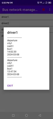 Bus net work management android App screenshot 2